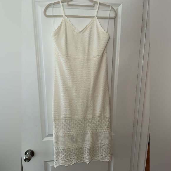 White Crochet Midi Dress- Women’s M - Picture 3 of 9